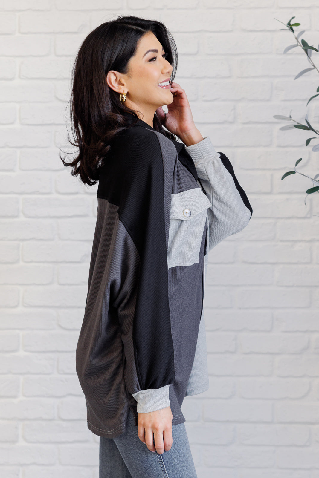 CHIP OFF THE OLE’ COLOR BLOCK TOP (GRAY)