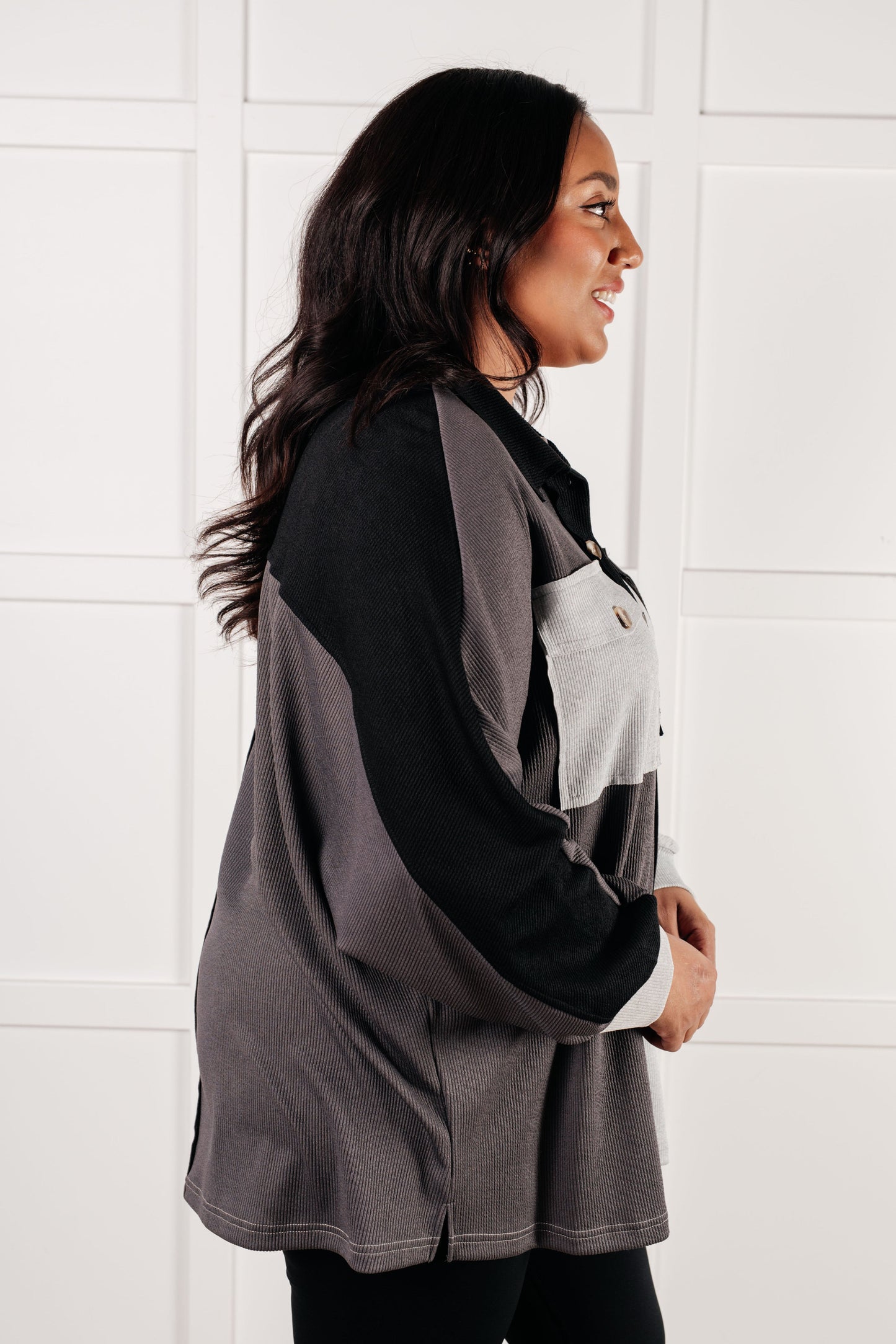 CHIP OFF THE OLE’ COLOR BLOCK TOP (GRAY)