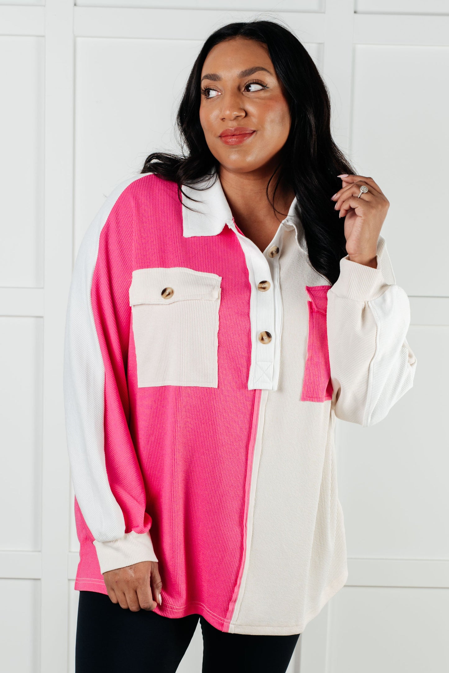 CHIP OFF THE OLE’ COLOR BLOCK TOP (PINK)