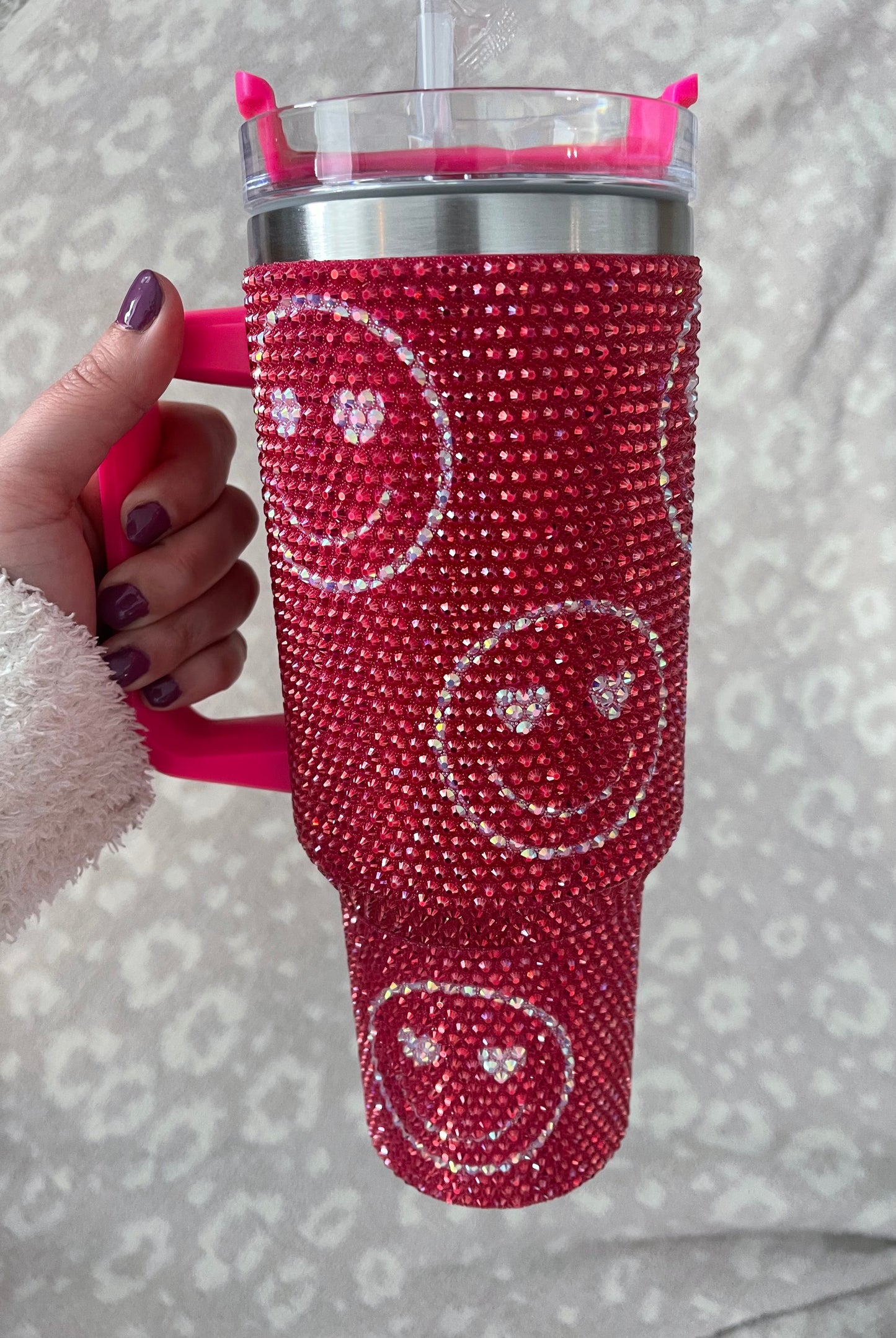 SMILEY HEART BLING TUMBLERS (TWO COLORS)
