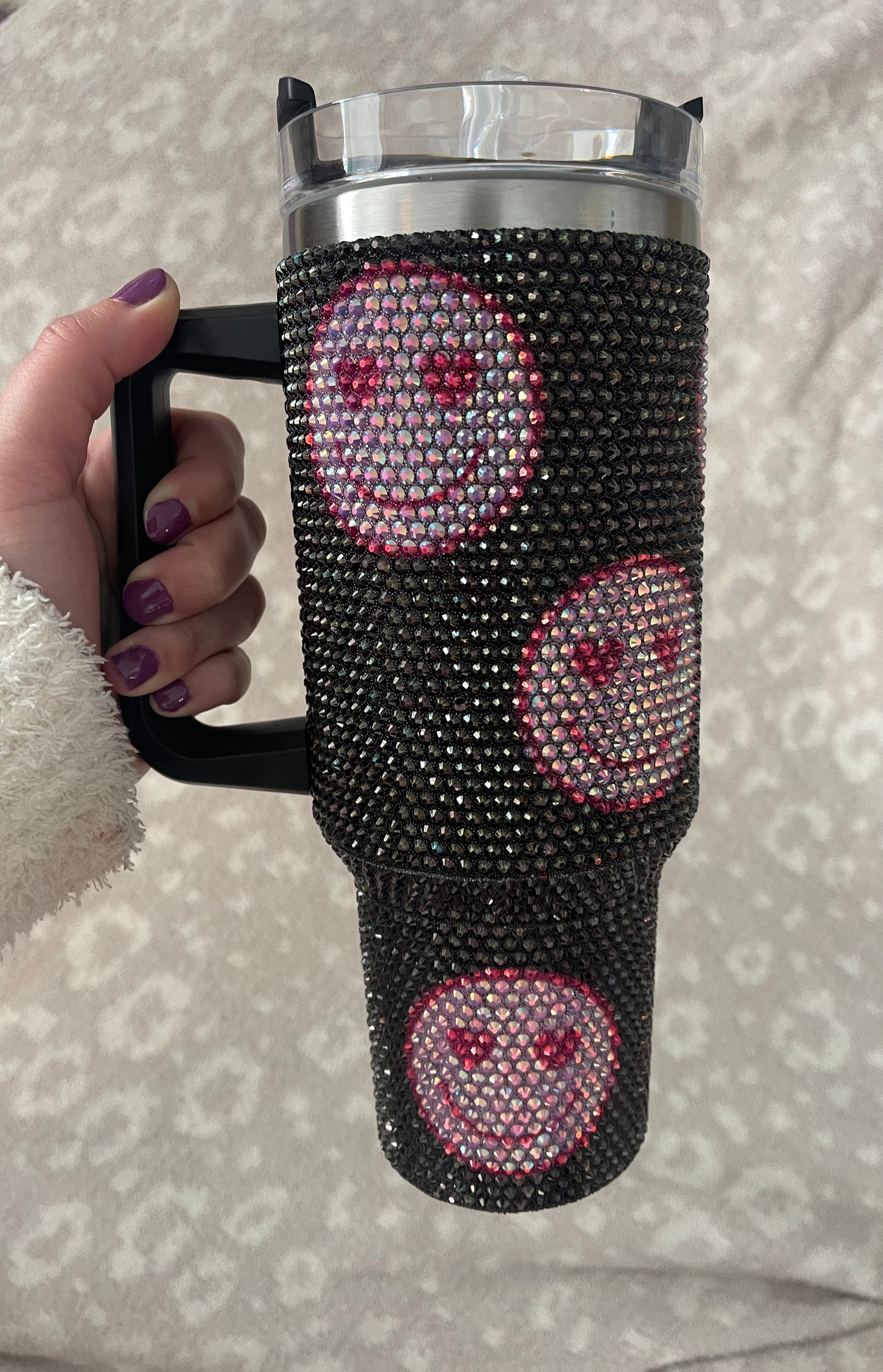 SMILEY HEART BLING TUMBLERS (TWO COLORS)