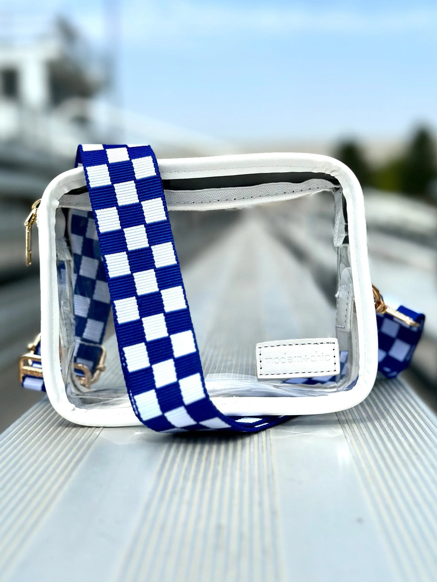LIZZIE CHECKERED BAG STRAP