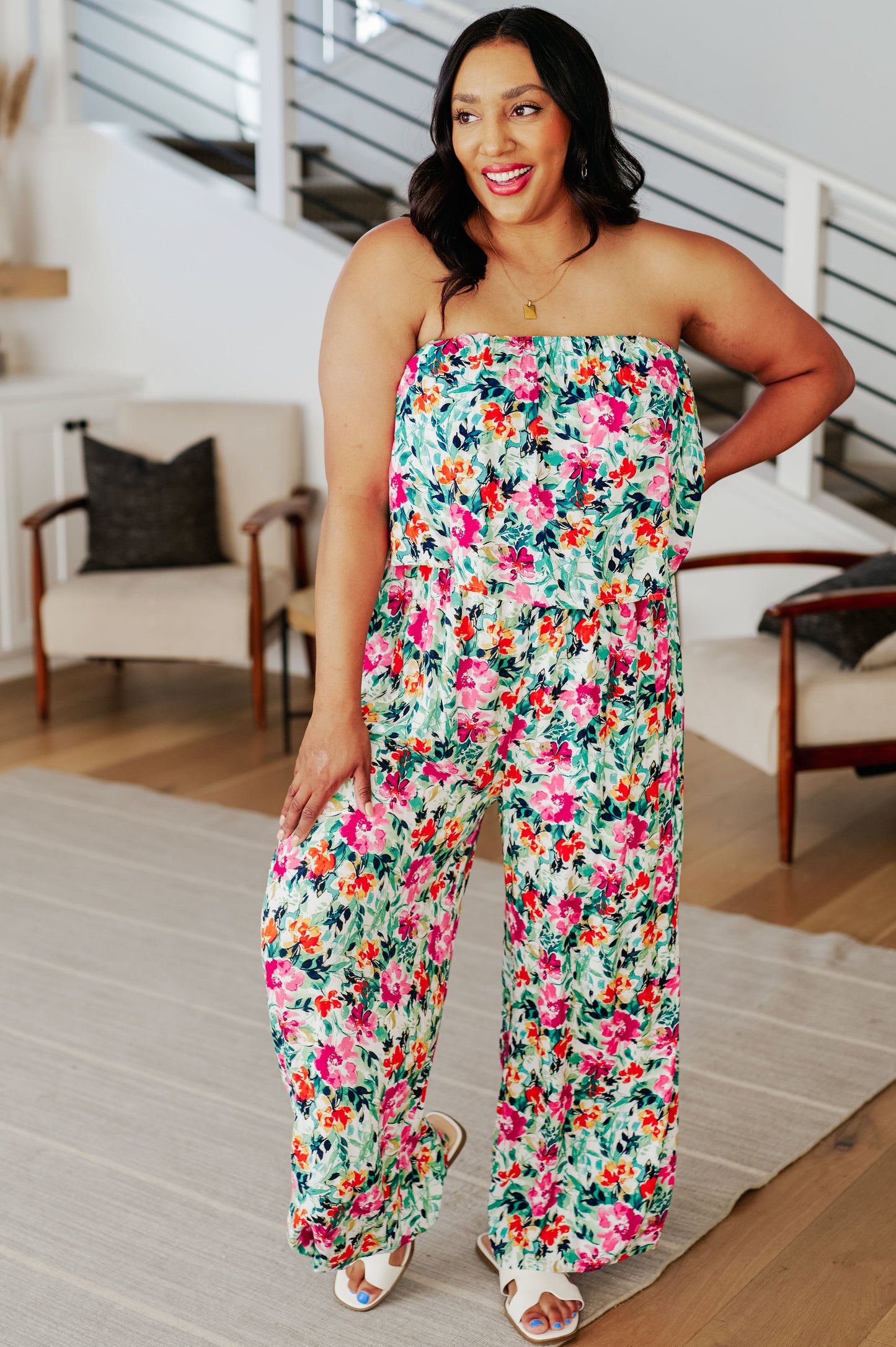 LIFE OF THE PARTY FLORAL JUMPSUIT