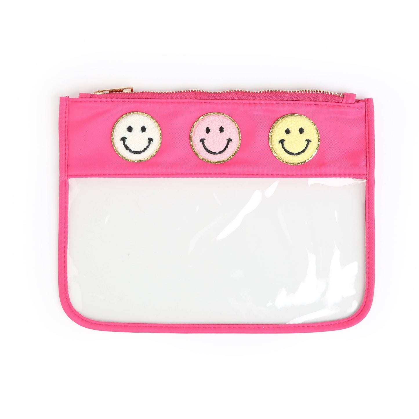 SMILEY FACE ZIPPER POUCH BAG