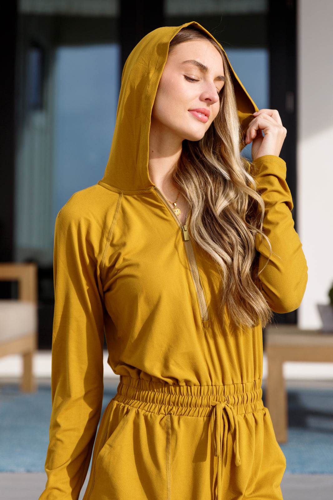 GETTING OUT LONG SLEEVE HOODIE ROMPER
