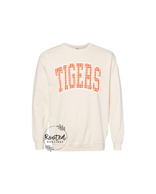 GINGHAM TIGERS CREWNECK (2 COLORS)