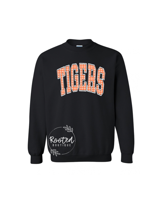 GINGHAM TIGERS (GILDAN CREWNECK)