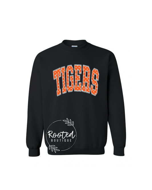 BLACK POLKA DOT TIGERS CREWNECK
