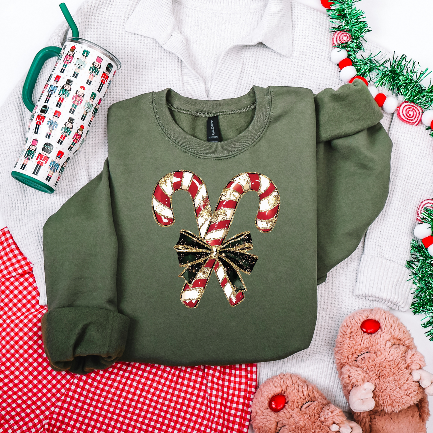 CANDY CANE CHRISTAS GRAPHIC TEE + SWEATSHIRT