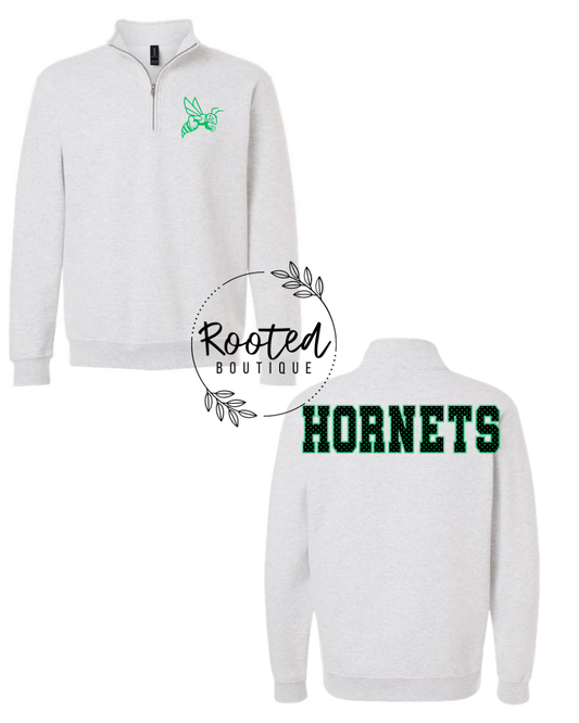 MENDON 1/4 ZIP SWEATSHIRT (BLACK/GREEN LETTERING)
