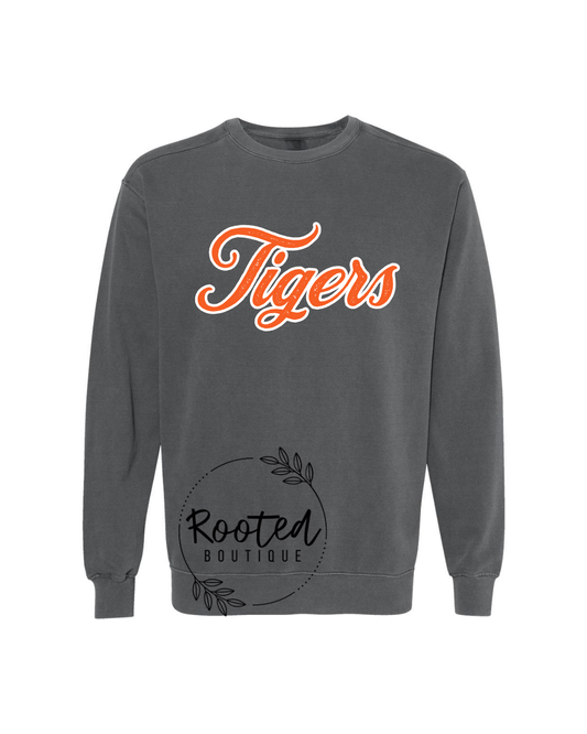 DISTRESSED TIGERS CREWNECK