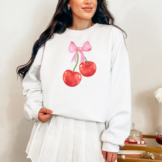 CHERRY BOW SWEATSHIRT