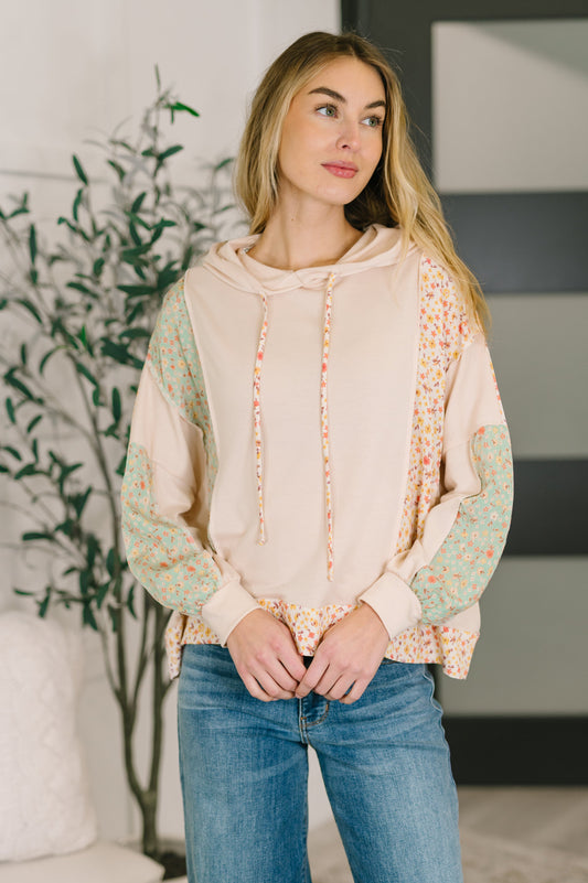FLORAL PATCHWORK HOODIE