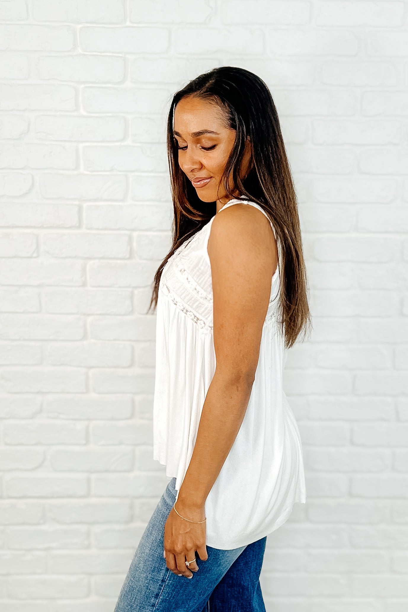 LET EM' BREATHE V-NECK TANK