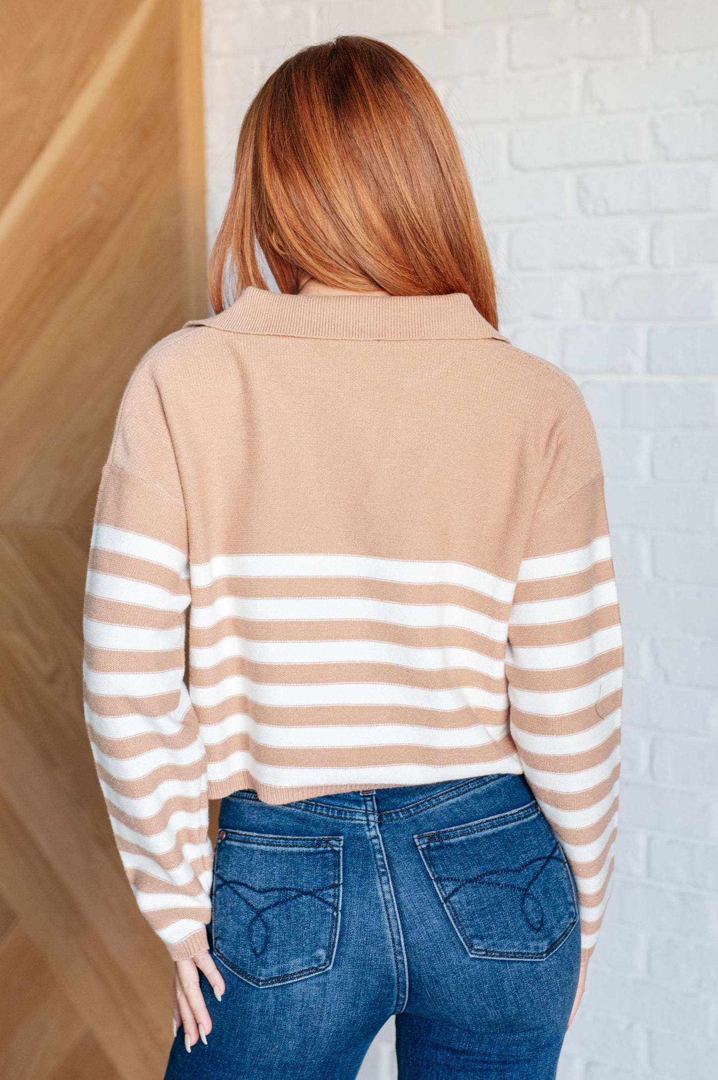 MEMORABLE MOMENT STRIPED SWEATER (TAN)