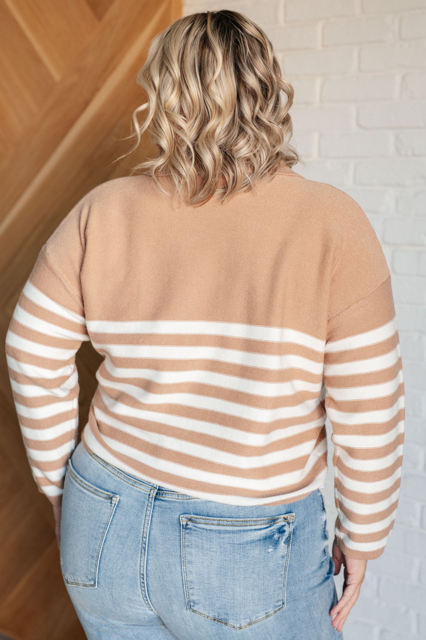 MEMORABLE MOMENT STRIPED SWEATER (TAN)