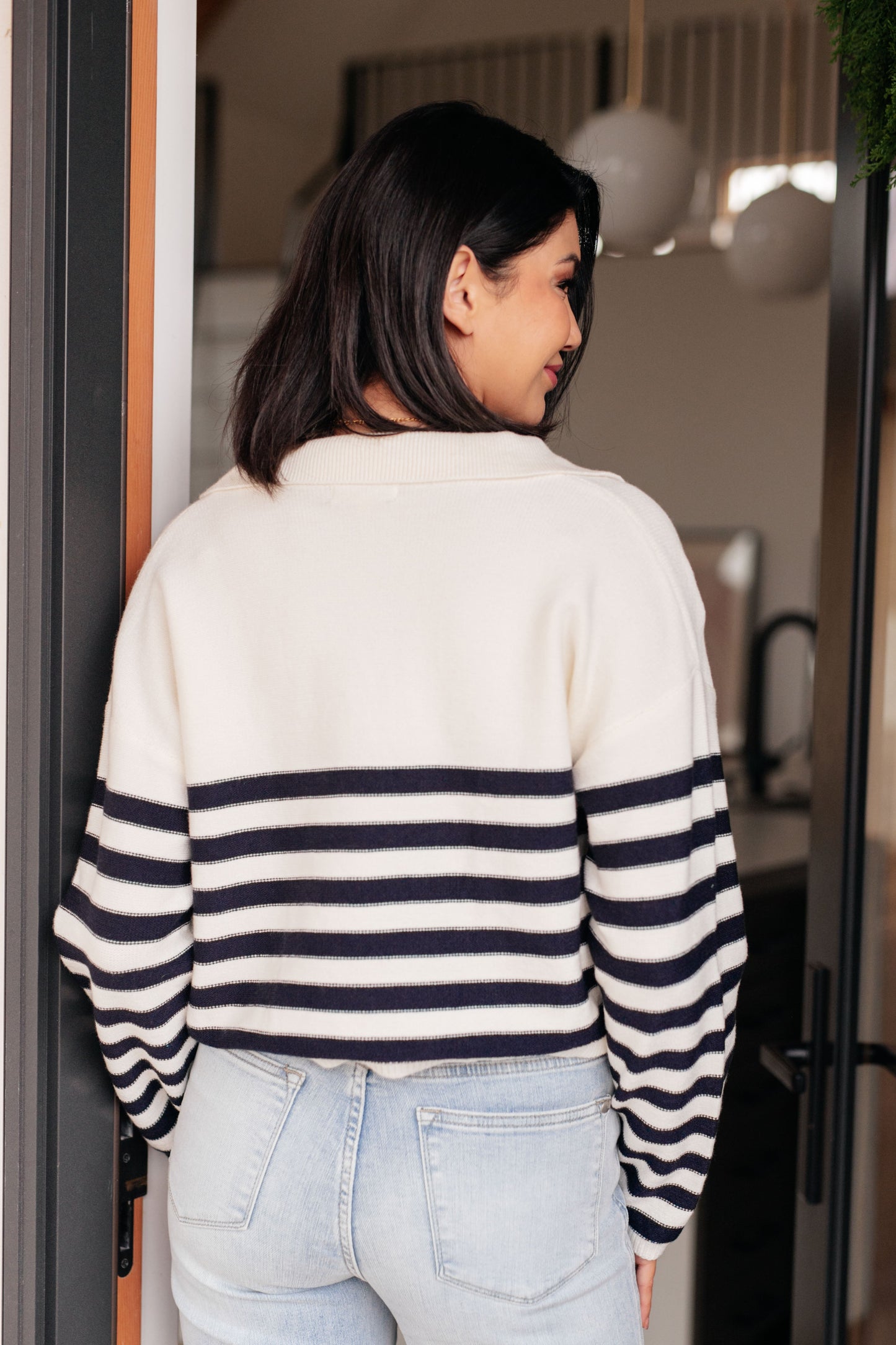 MEMORABLE MOMENT STRIPED SWEATER (BLACK + WHITE)
