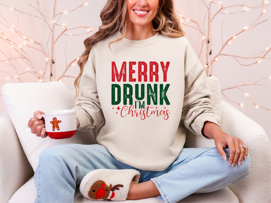 MERRY DRUNK GRAPHIC TEE + SWEATSHIRT
