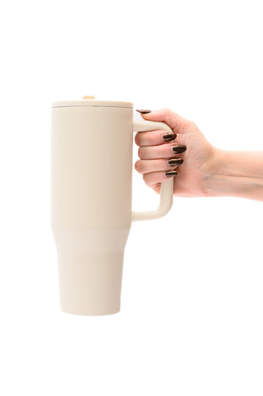 NO SPILL 40 OZ TUMBLER (CREAM)