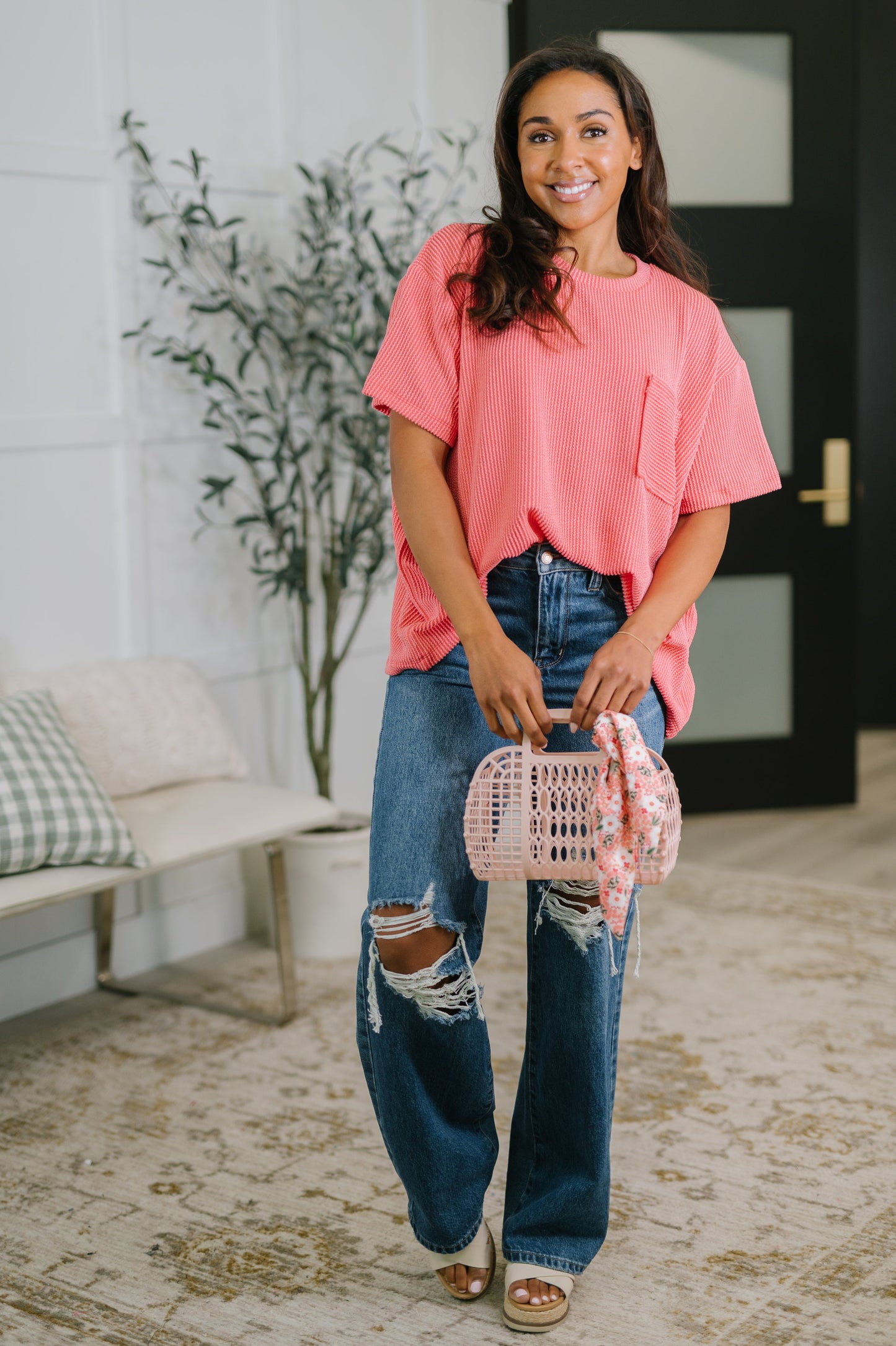 NOT THAT COMPLICATED TEE (SALMON)
