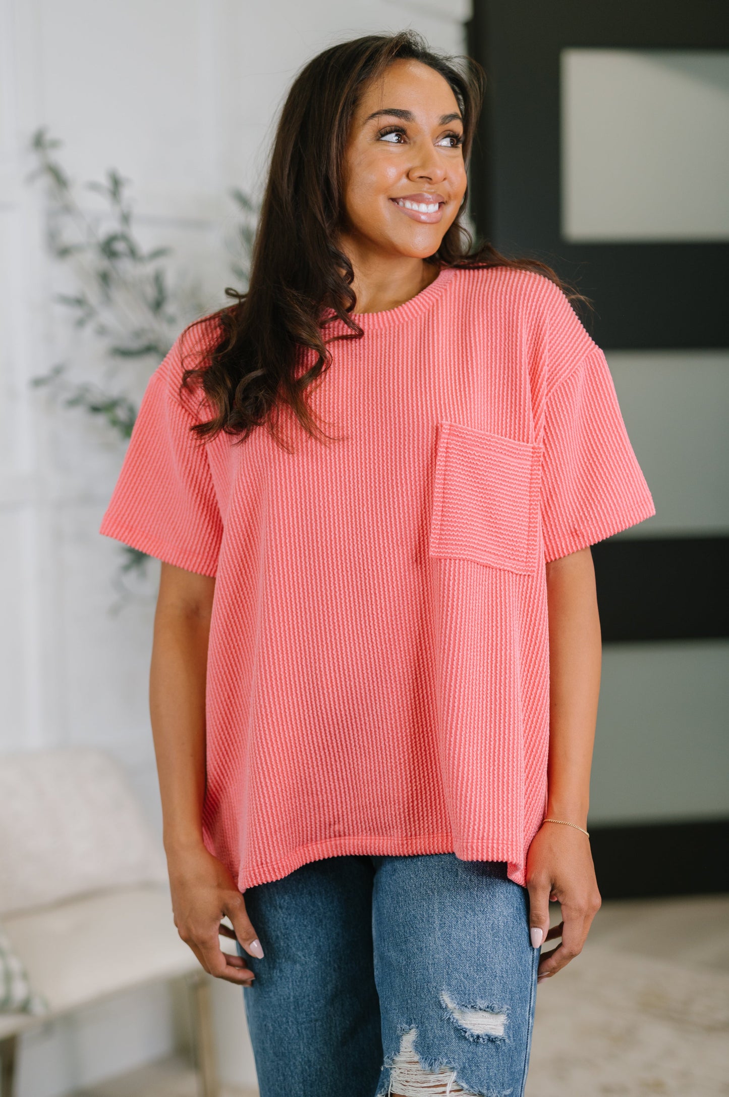 NOT THAT COMPLICATED TEE (SALMON)