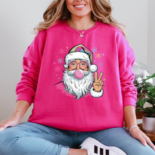 PREPPY SANTA BUBBLEGUM GRAPHIC TEE + SWEATSHIRT