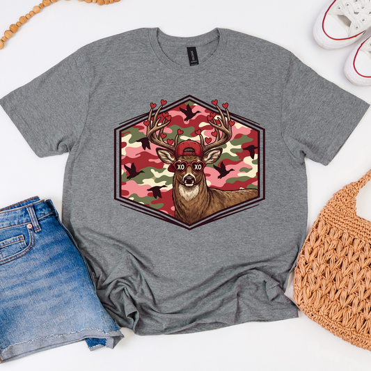 GRAY BUCKIN' CUPID TEE + SWEATSHIRT