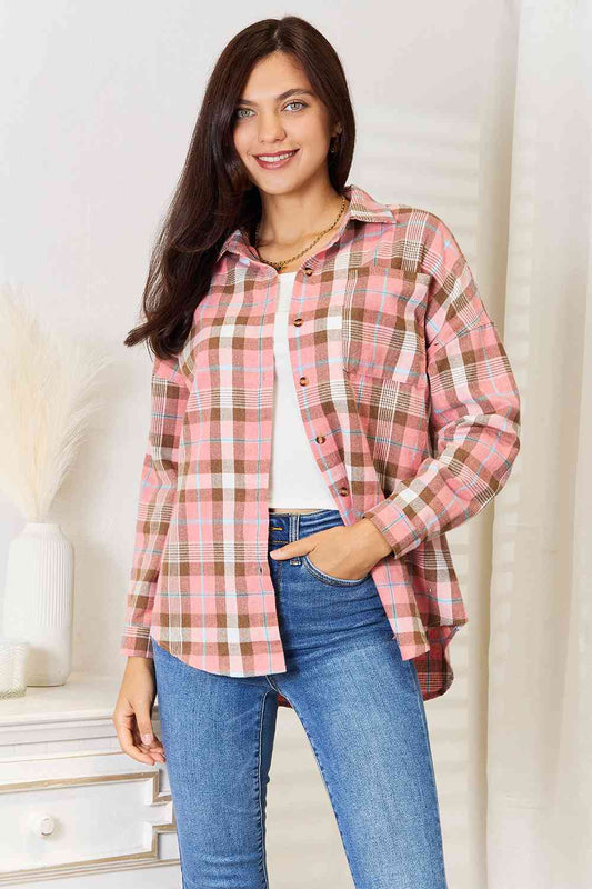 CHIC PLAID BUTTON DOWN