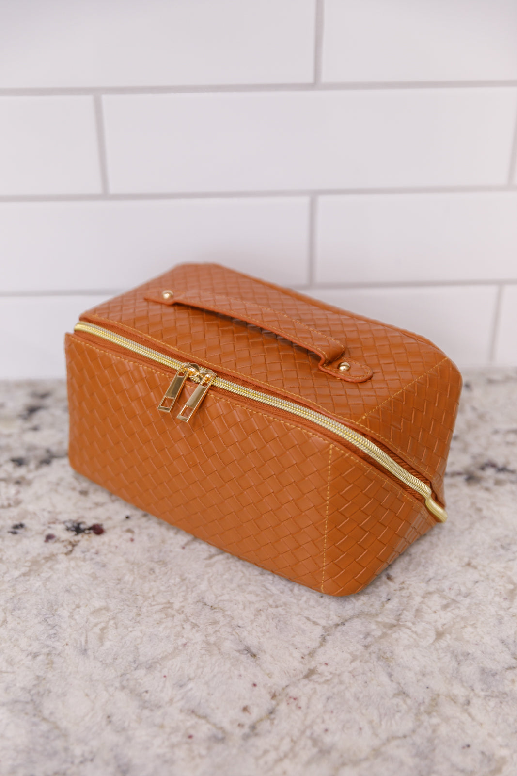 COGNAC COSMETIC BAG