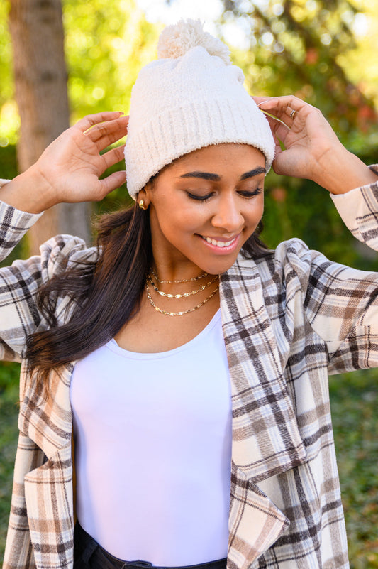 SLOUCHY IVORY BEANIE