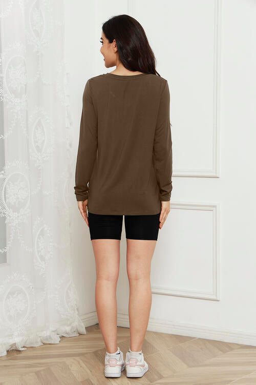 BASIC V-NECK LONG SLEEVE TOP