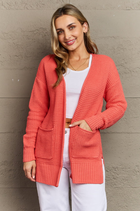 COZY WAFFLE KNIT CARDIGAN