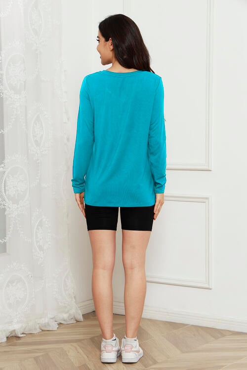 BASIC V-NECK LONG SLEEVE TOP