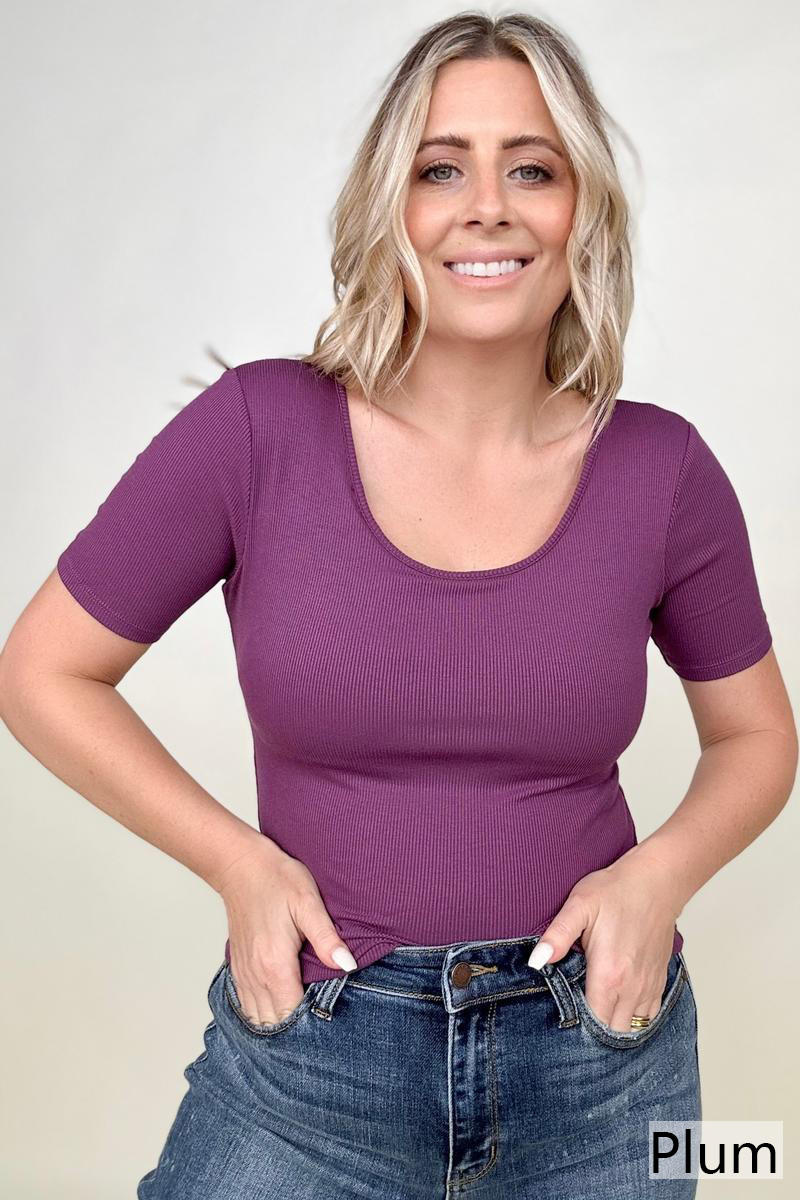 BASIC TEE WITH BUILT IN BRA